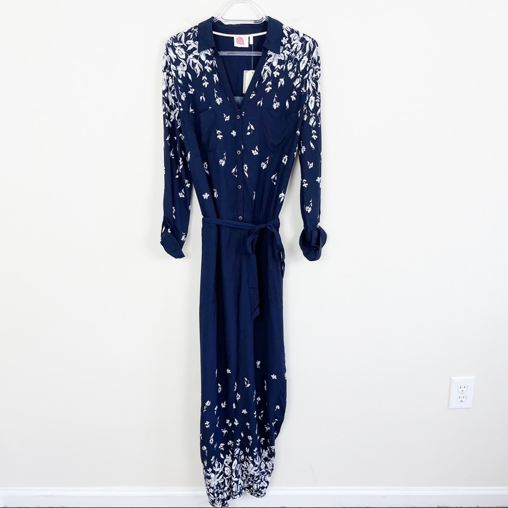 Anthropologie Lilka Navy Floral Lakeshore Jumpsuit